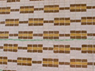 tile wall with crayon